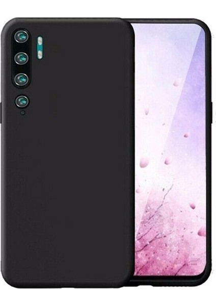 Xiaomi Mi Note 10 Kılıf Mat Premium Silikon Kılıf + Tam Kaplayan 5D Cam Siyah
