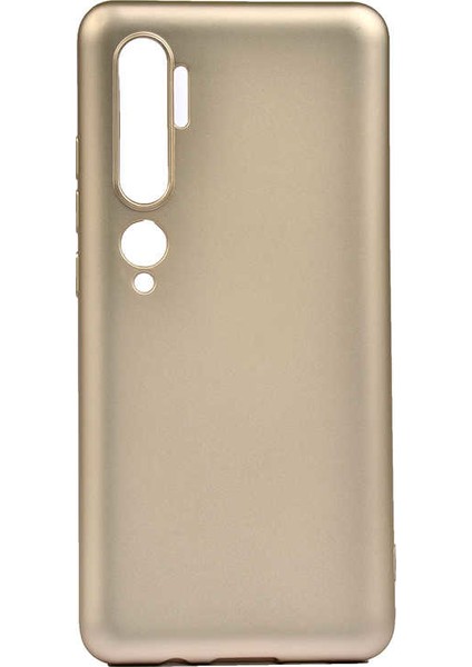 Xiaomi Mi Note 10 Kılıf Mat Premium Silikon Kılıf + Tam Kaplayan 5D Cam Gold