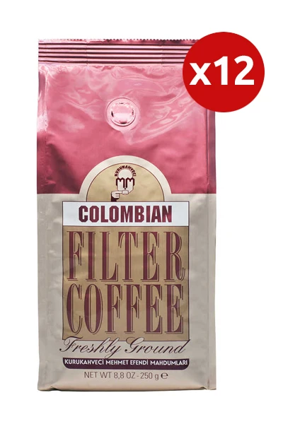 Kurukahveci Mehmet Efendi  Colombian Filter Coffee 250 gr x 12'li