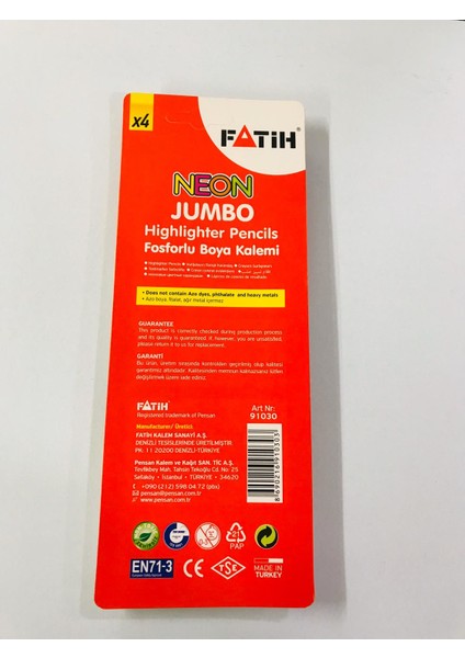 Neon Jumbo Kuru Boya 4 Renk fiyatları