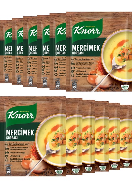 Klasik Çorba Serisi Mercimek Çorbası 72 gram 12'li Paket