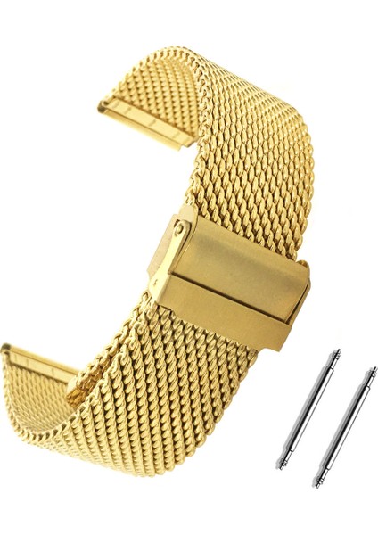 20mm Altın Renk Kalın Spor Hasır Saat Kordonu