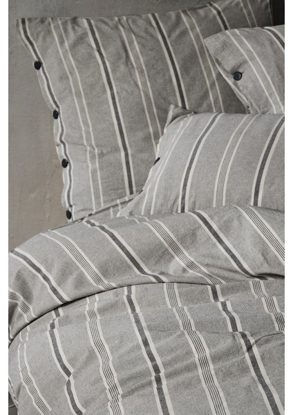 Sense 100% Pamuklu Battal Boy Yıkamalı Iplik Boya Çizgili Nevresim Takımı Antrasit fiyatları