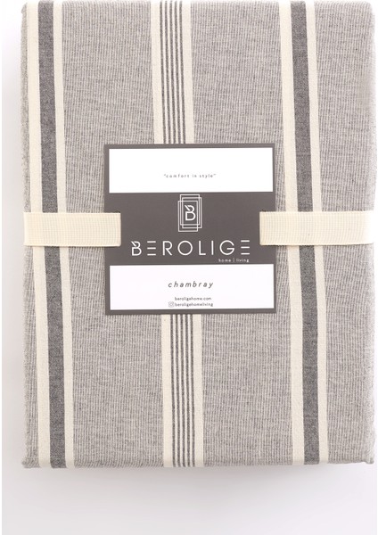 Sense 100% Pamuklu Battal Boy Yıkamalı Iplik Boya Çizgili Nevresim Takımı Antrasit indirimleri