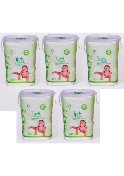 Organik Bebek Temizleme Pedi 60'lı x 5 Paket