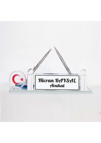 Masaüstü Türk Bayrağı Kristal Isimlik modelleri