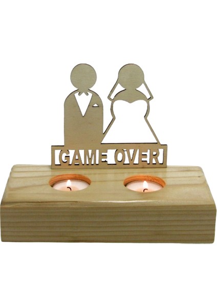 Ahşap Tealight Mumluk Game Over