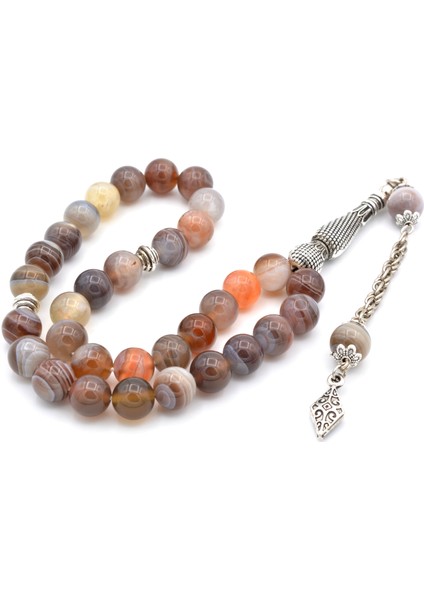 Hakiki Doğal Botswana Akik Tesbih 1. Kalite Doğal Taş fiyatları