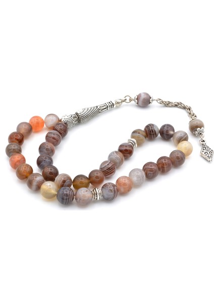 Hakiki Doğal Botswana Akik Tesbih 1. Kalite Doğal Taş modelleri