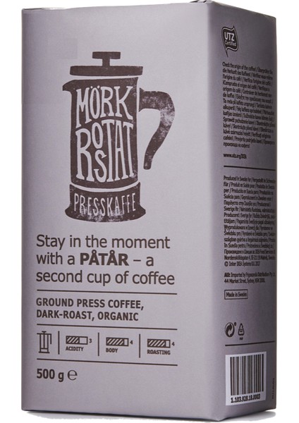 Mörk Rostat French Press Öğütülmüş Organik Kahve 500 gr