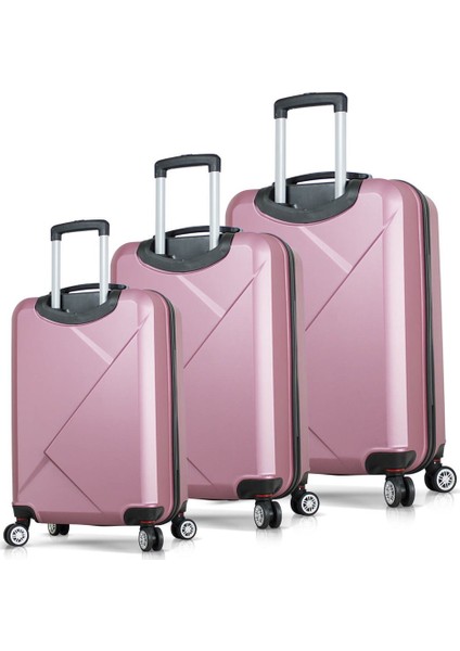 Diamond Abs 3'lü Valiz Seti Rose Gold