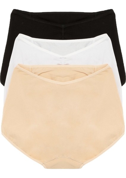 Kadın Penye Yüksek Bel 3lü Külot