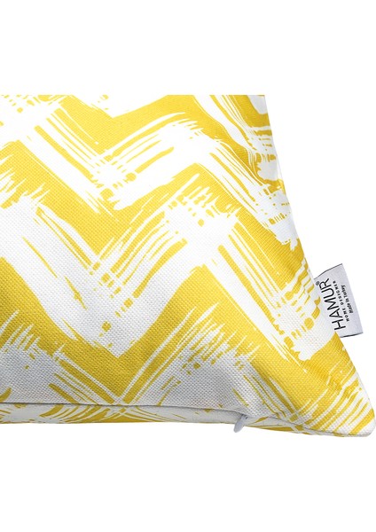 Dekoratif Yastık Kırlent Kılıfı Çift Taraflı Zigzag KR21 Sarı fiyatları
