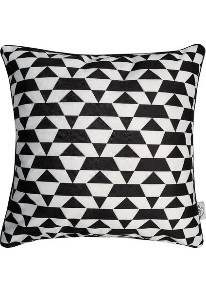 Dekoratif Yastık Kırlent Kılıfı Çift Taraflı Retro KR07 Siyah