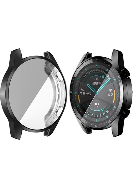 Huawei Watch GT 2 46 mm 360 Koruma Ultra İnce Silikon Kılıf AL-31650 - Siyah