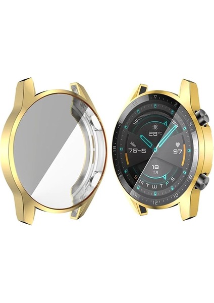 Huawei Watch GT 2 46 mm 360 Koruma Ultra İnce Silikon Kılıf AL-31650 - Gold