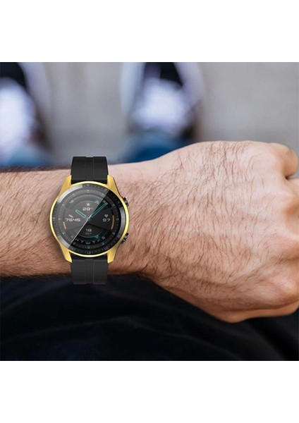 Huawei Watch GT 2 46 mm 360 Koruma Ultra İnce Silikon Kılıf AL-31650 - Gold