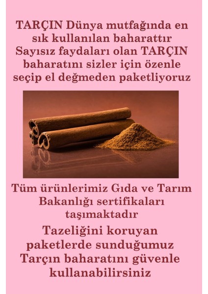 Tarçın Kabuk Tarçın 1 kg (Çubuk)