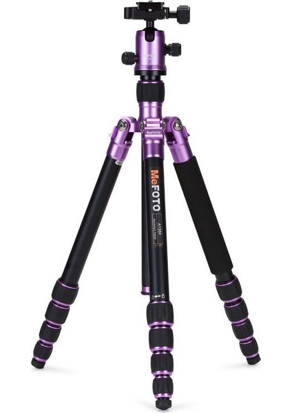 A-1350Q1 Roadtrip Aluminum Travel Tripod Kit (Purple)