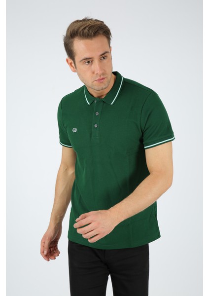 Sport Erkek Polo Çizgili Yaka Tişört