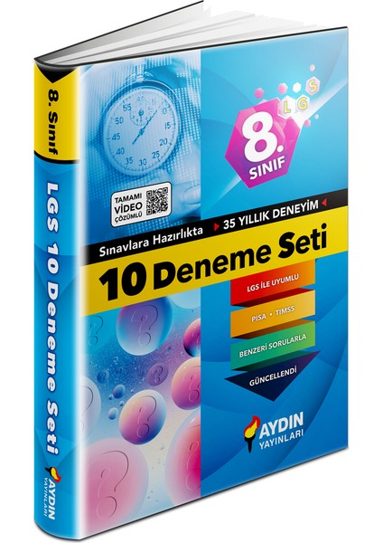 Aydın Yayınları LGS 8. Sınıf Video Çözümlü 10 Deneme Seti