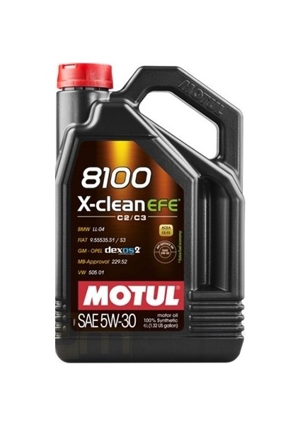 8100 X-Clean Efe 5W-30 4 Litre Motor Yağı (Üretim Yılı : 2024)