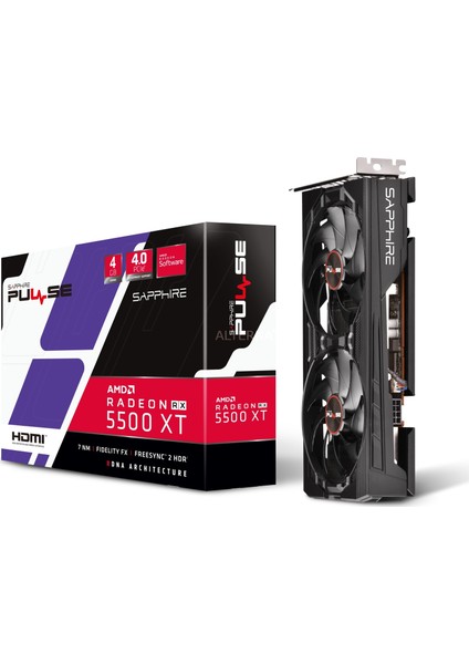 Pulse AMD Radeon RX5500 XT 4GB 128Bit GDDR6 PCI-E 4.0 Ekran Kartı 11295-03-20G