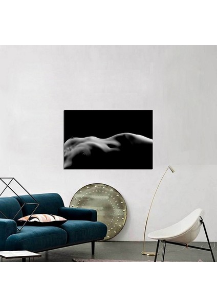 Siyah Beyaz Nü Fotoğraf Kanvas Tablo