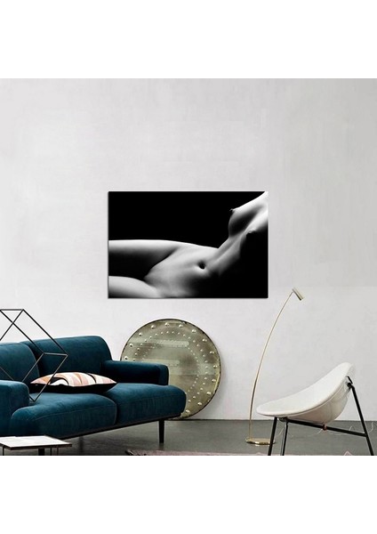 Siyah Beyaz Nü Fotoğraf Kanvas Tablo