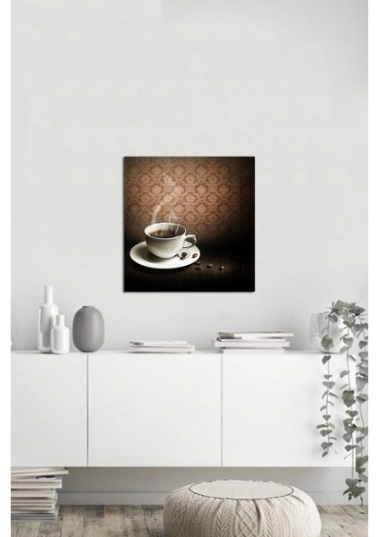 Kahve Ve Fincan Dekoratif Kanvas Tablo