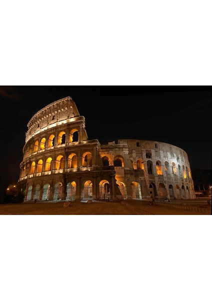 Gece Roma Kolezyum Fotoğraf Kanvas Tablo fiyatları