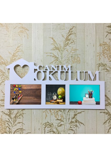Hediyelik Çerçeve Dekorasyon Kişiye Özel Mdf Çerçeve Baskı 10X15 Çerçeve Ev Ofis Kişiye Özel Mdf Canım Okulum 53