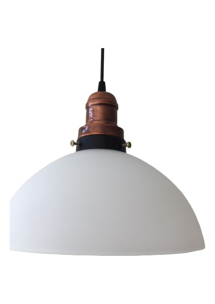 Mat Bakır Tekli Opal Sarkıt Avize 28 cm