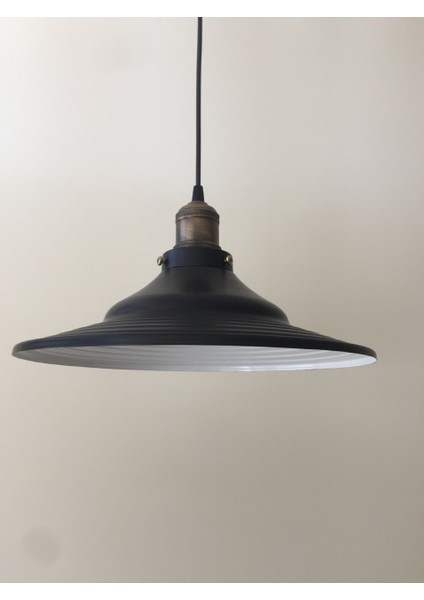 modern,rustik,vintage mutfak,oda,cafe,oteller için siyah 1xe27 metal sarkıt avize çap:36cm