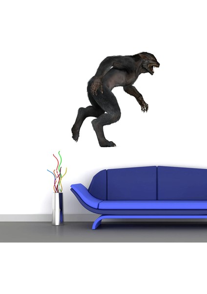 Kt Decoration Monster 3D Render Özel Basım Duvar Sticker