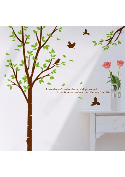 Kt Decoration Ev Ofis Salon Duvar Dekorasyonu Ağaç ve Kuşlar Duvar Dekoru PVC D