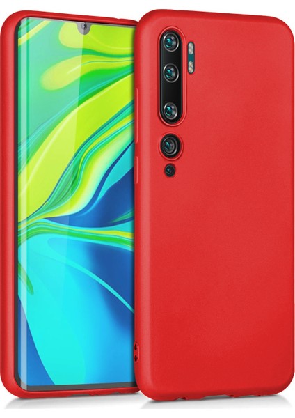 Matte Silicone Xiaomi Mi Note 10 Kılıf Kırmızı