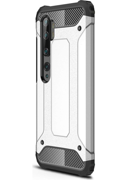 Xiaomi Mi Note 10 Pro Kılıf Rugged Armor Gümüş