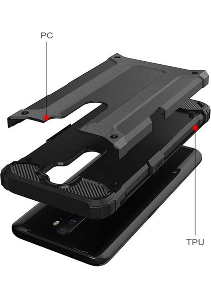 Oppo A9 2020 Kılıf Rugged Armor Gümüş