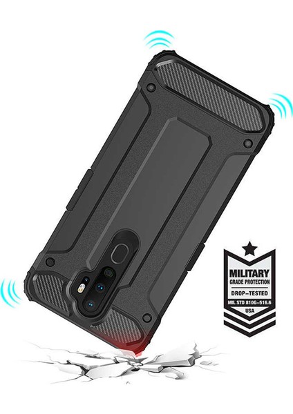 Oppo A5 2020 Kılıf Rugged Armor Gümüş