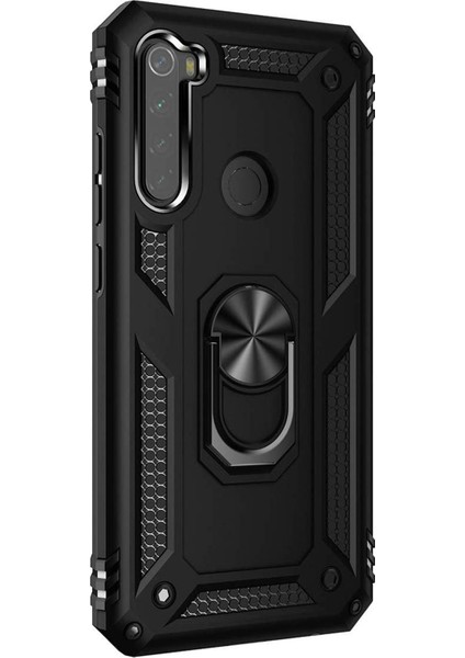 Xiaomi Redmi Note 8 Kılıf Military Ring Holder Siyah