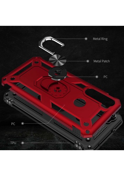 Xiaomi Redmi Note 8 Kılıf Military Ring Holder Siyah fırsatları