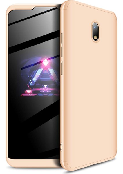 Xiaomi Redmi 8A Kılıf Double Dip 360 Protective Gold