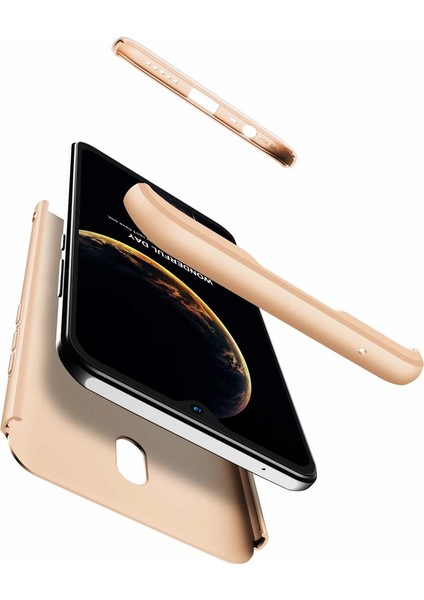 Xiaomi Redmi 8A Kılıf Double Dip 360 Protective Gold
