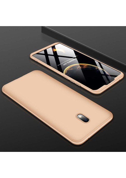 Xiaomi Redmi 8A Kılıf Double Dip 360 Protective Gold