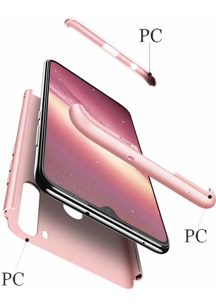 Xiaomi Redmi Note 8 Kılıf Double Dip 360 Protective Rose Gold