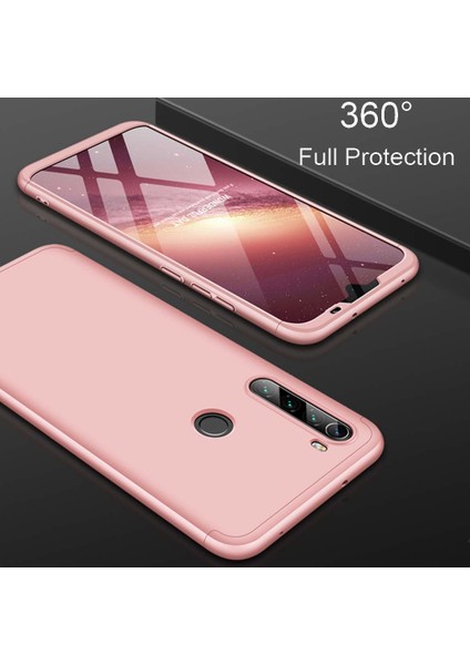 Xiaomi Redmi Note 8 Kılıf Double Dip 360 Protective Rose Gold