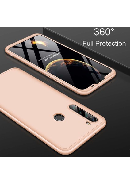 Xiaomi Redmi Note 8 Kılıf Double Dip 360 Protective Gold