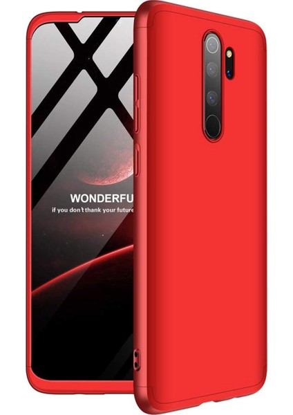 Xiaomi Redmi Note 8 Pro Kılıf Double Dip 360 Protective Kırmızı