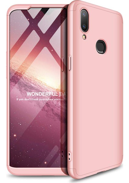 Samsung Galaxy A10s Kılıf Double Dip 360 Protective Rose Gold